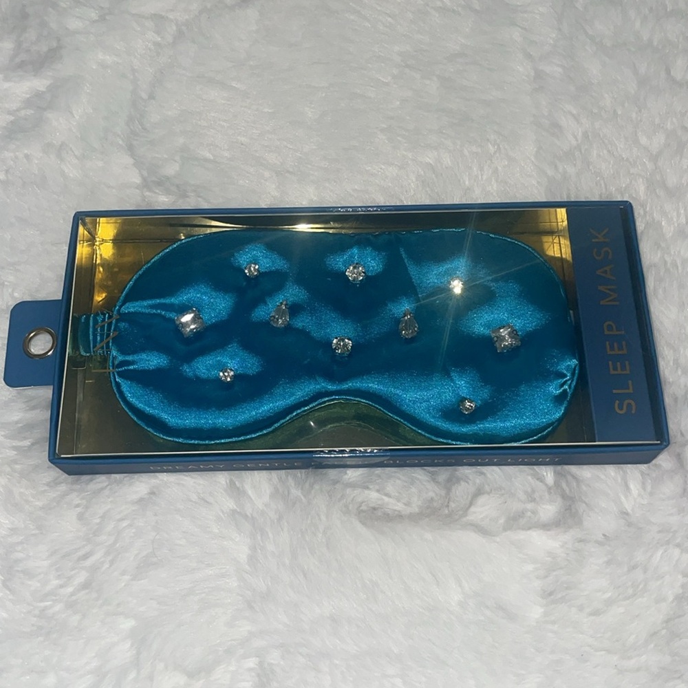 New ENVY SATIN Sleep Mask with Rhinestone Jewels NIB